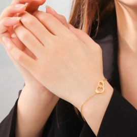 Bracelet menottes argenté ou doré