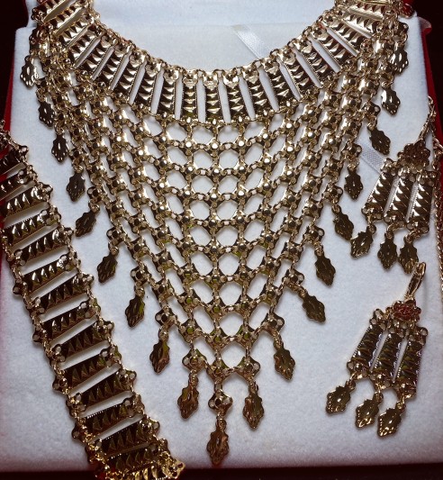 Parure de Bijoux Dorée Style Égyptien - Élégance Antique et Mystérieuse version sans strass