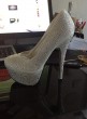 Chaussure argenté strass